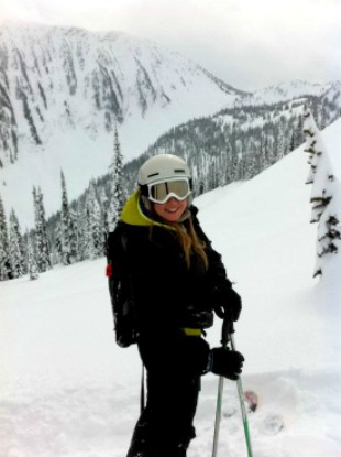 Rebecca heli skiing in Revelstoke