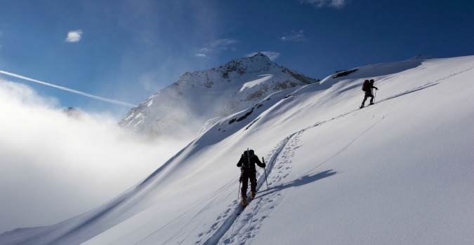Up for beautiful views and down for powdery slopes!